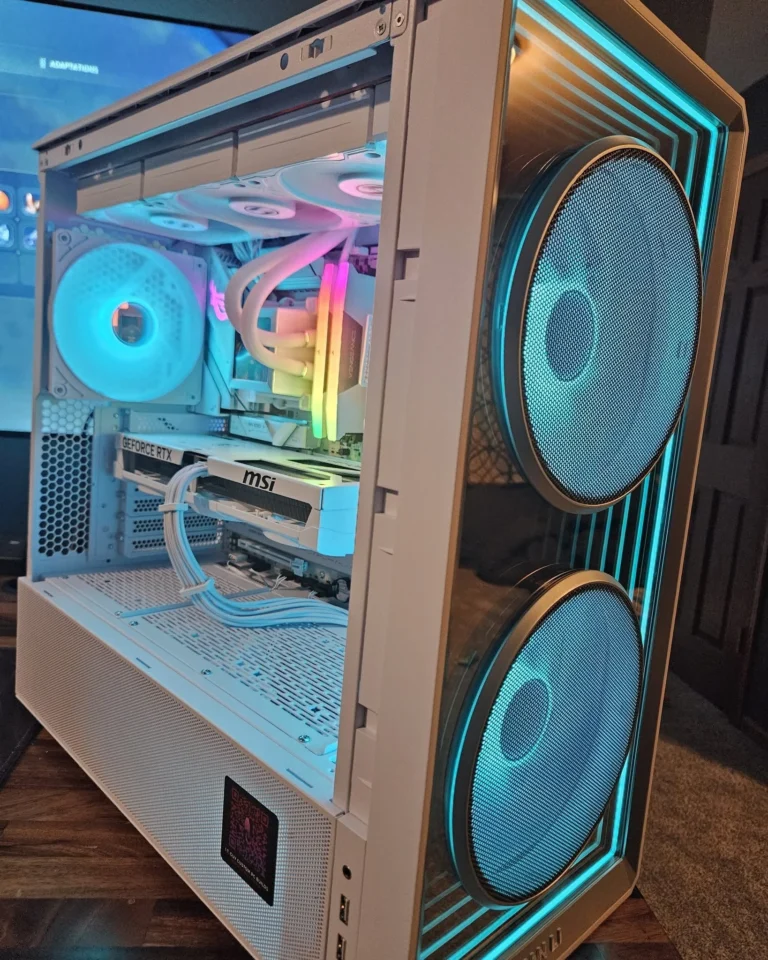 Twin Halo white RGB custom PC build by IT Guys Custom PC Builds
