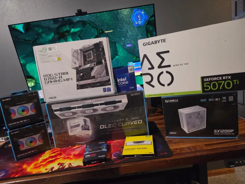 Components used for the Chroma Pulse custom PC build